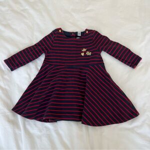 Petit bateau nautical striped dress 2T